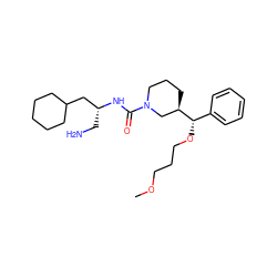 COCCCO[C@@H](c1ccccc1)[C@@H]1CCCN(C(=O)N[C@H](CN)CC2CCCCC2)C1 ZINC000035952201