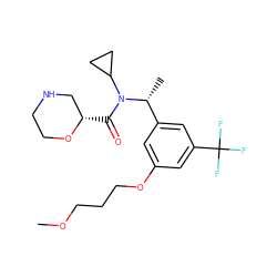 COCCCOc1cc([C@@H](C)N(C(=O)[C@H]2CNCCO2)C2CC2)cc(C(F)(F)F)c1 ZINC001772610879