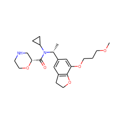 COCCCOc1cc([C@@H](C)N(C(=O)[C@H]2CNCCO2)C2CC2)cc2c1OCC2 ZINC001772631481