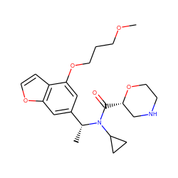 COCCCOc1cc([C@@H](C)N(C(=O)[C@H]2CNCCO2)C2CC2)cc2occc12 ZINC000203672835