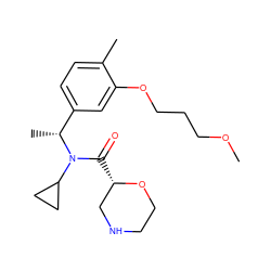 COCCCOc1cc([C@@H](C)N(C(=O)[C@H]2CNCCO2)C2CC2)ccc1C ZINC000203694259