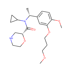 COCCCOc1cc([C@@H](C)N(C(=O)[C@H]2CNCCO2)C2CC2)ccc1OC ZINC000203694270
