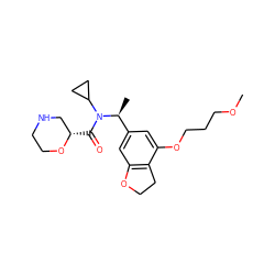 COCCCOc1cc([C@H](C)N(C(=O)[C@H]2CNCCO2)C2CC2)cc2c1CCO2 ZINC001772593226
