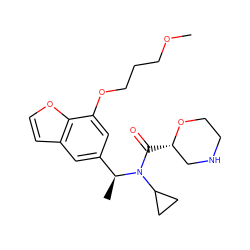 COCCCOc1cc([C@H](C)N(C(=O)[C@H]2CNCCO2)C2CC2)cc2ccoc12 ZINC001772612438