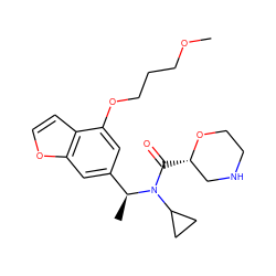 COCCCOc1cc([C@H](C)N(C(=O)[C@H]2CNCCO2)C2CC2)cc2occc12 ZINC000203692573