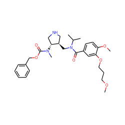 COCCCOc1cc(C(=O)N(C[C@@H]2CNC[C@H]2N(C)C(=O)OCc2ccccc2)C(C)C)ccc1OC ZINC000144352821