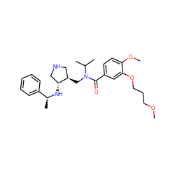 COCCCOc1cc(C(=O)N(C[C@@H]2CNC[C@H]2N[C@@H](C)c2ccccc2)C(C)C)ccc1OC ZINC000208705873