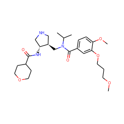 COCCCOc1cc(C(=O)N(C[C@@H]2CNC[C@H]2NC(=O)C2CCOCC2)C(C)C)ccc1OC ZINC000168306929