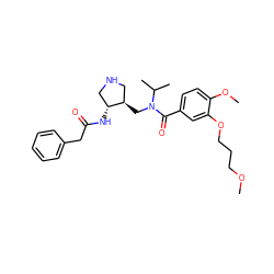 COCCCOc1cc(C(=O)N(C[C@@H]2CNC[C@H]2NC(=O)Cc2ccccc2)C(C)C)ccc1OC ZINC000145026071