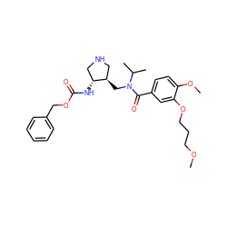 COCCCOc1cc(C(=O)N(C[C@@H]2CNC[C@H]2NC(=O)OCc2ccccc2)C(C)C)ccc1OC ZINC000144467978
