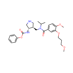 COCCCOc1cc(C(=O)N(C[C@@H]2CNC[C@H]2NC(=O)Oc2ccccc2)C(C)C)ccc1OC ZINC000200710725