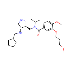COCCCOc1cc(C(=O)N(C[C@@H]2CNC[C@H]2NCC2CCCC2)C(C)C)ccc1OC ZINC000143557815