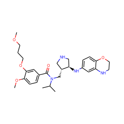 COCCCOc1cc(C(=O)N(C[C@@H]2CNC[C@H]2Nc2ccc3c(c2)NCCO3)C(C)C)ccc1OC ZINC000299864827