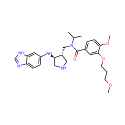 COCCCOc1cc(C(=O)N(C[C@@H]2CNC[C@H]2Nc2ccc3nc[nH]c3c2)C(C)C)ccc1OC ZINC000299859597