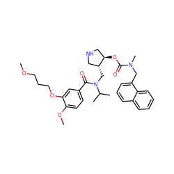 COCCCOc1cc(C(=O)N(C[C@@H]2CNC[C@H]2OC(=O)N(C)Cc2cccc3ccccc23)C(C)C)ccc1OC ZINC000299861034