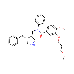 COCCCOc1cc(C(=O)N(C[C@H]2CNC[C@@H]2Cc2ccccc2)c2ccccc2)ccc1OC ZINC000034608147