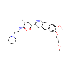 COCCCOc1cc(C[C@@H](C[C@H](N)[C@@H](O)C[C@@H](C)C(=O)NCCN2CCCCC2)C(C)C)ccc1OC ZINC000014967549