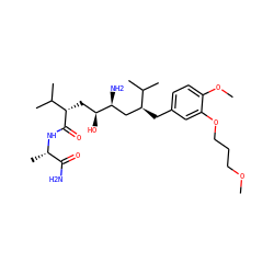 COCCCOc1cc(C[C@@H](C[C@H](N)[C@@H](O)C[C@H](C(=O)N[C@@H](C)C(N)=O)C(C)C)C(C)C)ccc1OC ZINC000014967666