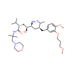 COCCCOc1cc(C[C@@H](C[C@H](N)[C@@H](O)C[C@H](C(=O)NC(C)(C)CN2CCOCC2)C(C)C)C(C)C)ccc1OC ZINC000014967726