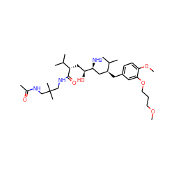 COCCCOc1cc(C[C@@H](C[C@H](N)[C@@H](O)C[C@H](C(=O)NCC(C)(C)CNC(C)=O)C(C)C)C(C)C)ccc1OC ZINC000072177100