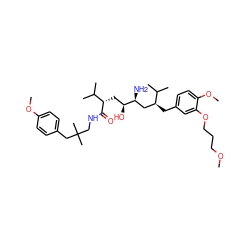 COCCCOc1cc(C[C@@H](C[C@H](N)[C@@H](O)C[C@H](C(=O)NCC(C)(C)Cc2ccc(OC)cc2)C(C)C)C(C)C)ccc1OC ZINC000473150886