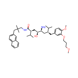 COCCCOc1cc(C[C@@H](C[C@H](N)[C@@H](O)C[C@H](C(=O)NCC(C)(C)Cc2ccc3ccccc3c2)C(C)C)C(C)C)ccc1OC ZINC000473153292