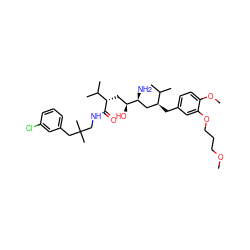 COCCCOc1cc(C[C@@H](C[C@H](N)[C@@H](O)C[C@H](C(=O)NCC(C)(C)Cc2cccc(Cl)c2)C(C)C)C(C)C)ccc1OC ZINC000473145604