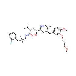 COCCCOc1cc(C[C@@H](C[C@H](N)[C@@H](O)C[C@H](C(=O)NCC(C)(C)Cc2ccccc2F)C(C)C)C(C)C)ccc1OC ZINC000473148637