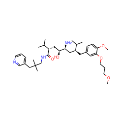 COCCCOc1cc(C[C@@H](C[C@H](N)[C@@H](O)C[C@H](C(=O)NCC(C)(C)Cc2cccnc2)C(C)C)C(C)C)ccc1OC ZINC000220154609