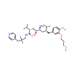 COCCCOc1cc(C[C@@H](C[C@H](N)[C@@H](O)C[C@H](C(=O)NCC(C)(C)Cc2ccncc2)C(C)C)C(C)C)ccc1OC ZINC000220154686