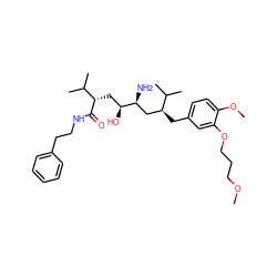 COCCCOc1cc(C[C@@H](C[C@H](N)[C@@H](O)C[C@H](C(=O)NCCc2ccccc2)C(C)C)C(C)C)ccc1OC ZINC000116622676