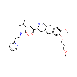 COCCCOc1cc(C[C@@H](C[C@H](N)[C@@H](O)C[C@H](C(=O)NCCc2ccccn2)C(C)C)C(C)C)ccc1OC ZINC000473149811