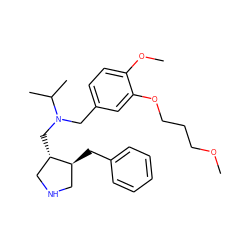 COCCCOc1cc(CN(C[C@H]2CNC[C@@H]2Cc2ccccc2)C(C)C)ccc1OC ZINC000034661950