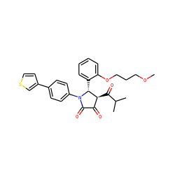 COCCCOc1ccccc1[C@@H]1[C@@H](C(=O)C(C)C)C(=O)C(=O)N1c1ccc(-c2ccsc2)cc1 ZINC000169696369