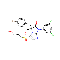 COCCCS(=O)(=O)c1cnc2n1[C@](C)(Cc1ccc(Br)cc1)C(=O)N2c1cc(Cl)cc(Cl)c1 ZINC000028457360