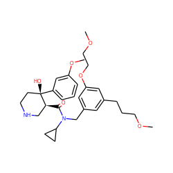 COCCCc1cc(CN(C(=O)[C@H]2CNCC[C@]2(O)c2cccc(OC)c2)C2CC2)cc(OCCOC)c1 ZINC000073167232