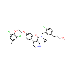 COCCCc1ccc(Cl)c(CN(C(=O)C2=C(c3ccc(OCCOc4c(Cl)cc(C)cc4Cl)cc3)CCNC2)C2CC2)c1 ZINC000068246653