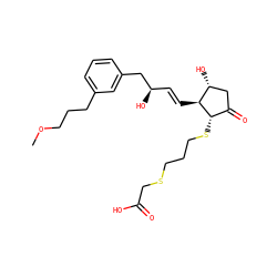 COCCCc1cccc(C[C@H](O)/C=C/[C@H]2[C@H](O)CC(=O)[C@@H]2SCCCSCC(=O)O)c1 ZINC000013836455