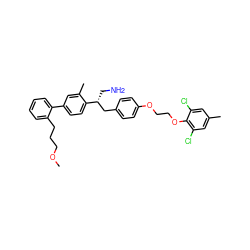 COCCCc1ccccc1-c1ccc([C@H](CN)Cc2ccc(OCCOc3c(Cl)cc(C)cc3Cl)cc2)c(C)c1 ZINC000059031003