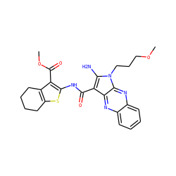 COCCCn1c(N)c(C(=O)Nc2sc3c(c2C(=O)OC)CCCC3)c2nc3ccccc3nc21 ZINC000002313584