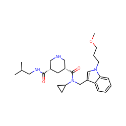 COCCCn1cc(CN(C(=O)[C@H]2CNC[C@@H](C(=O)NCC(C)C)C2)C2CC2)c2ccccc21 ZINC000060292697
