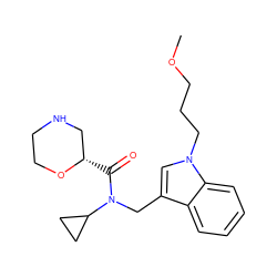 COCCCn1cc(CN(C(=O)[C@H]2CNCCO2)C2CC2)c2ccccc21 ZINC000043202214