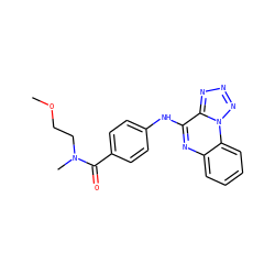 COCCN(C)C(=O)c1ccc(Nc2nc3ccccc3n3nnnc23)cc1 ZINC000205759937