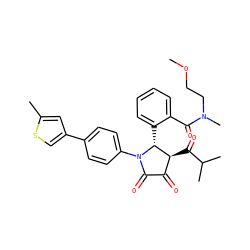 COCCN(C)C(=O)c1ccccc1[C@@H]1[C@@H](C(=O)C(C)C)C(=O)C(=O)N1c1ccc(-c2csc(C)c2)cc1 ZINC000169696587