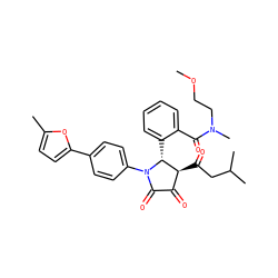 COCCN(C)C(=O)c1ccccc1[C@@H]1[C@@H](C(=O)CC(C)C)C(=O)C(=O)N1c1ccc(-c2ccc(C)o2)cc1 ZINC000169696397