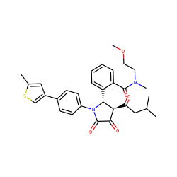 COCCN(C)C(=O)c1ccccc1[C@@H]1[C@@H](C(=O)CC(C)C)C(=O)C(=O)N1c1ccc(-c2csc(C)c2)cc1 ZINC000169696401