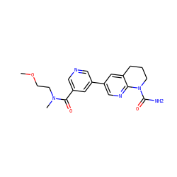 COCCN(C)C(=O)c1cncc(-c2cnc3c(c2)CCCN3C(N)=O)c1 ZINC001772631344