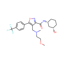 COCCN(C)Cc1c(C(=O)N[C@@H]2CCC[C@H](O)C2)noc1-c1ccc(C(F)(F)F)cc1 ZINC000071329207
