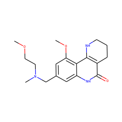 COCCN(C)Cc1cc(OC)c2c3c(c(=O)[nH]c2c1)CCCN3 ZINC000118734268