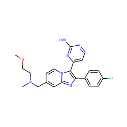 COCCN(C)Cc1ccn2c(-c3ccnc(N)n3)c(-c3ccc(F)cc3)nc2c1 ZINC000040976827